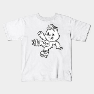 caring bear with roller skates Kids T-Shirt